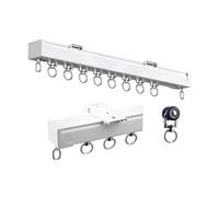 ain Rods 400cm Alluminio Soffitto & Parete Track System per Monorotaia Design Bianco Top Drapery Hardware Easy Inll