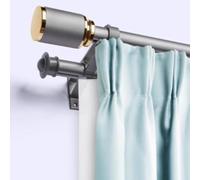 ain Rods - Set di tende da parete con staffe, robuste aste grigie per decorare la casa, perfette per soggiorno e camera da letto