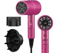 AINA Hair Dryer with Diffuser, Blow Dryer for Women | Advanced Ionic Technology, Ceramic Coating | Cold Shot Features Turbo Heat for Fast Drying and Shine 230v~ (Red)