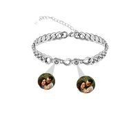 Aina Lighting Bracciale Foto Personalizzata per Uomo e Donna Bracciale Personalizzato con Immagine Dentro Bracciale con proiezione di Foto Regalo di Anniversario, Compleanno e commemorazione
