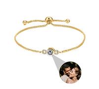 Aina Lighting Bracciale Personalizzato con Foto all'Interno Bracciale con proiezione a Cerchio Personalizzato Bracciale con Foto Ti Amo Bracciale 100 Lingue Regali per Donne