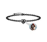 Aina Lighting Braccialetto di proiezione di Foto Personalizzato Braccialetto di Ti Amo 100 Lingue Regalo di Gioielli commemorativi in Argento Sterling 925 con Cuore per Le Donne