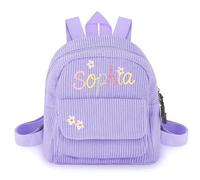 Aina Lighting Zainetto personalizzato per bambini con nome ricamato, mini zaino personalizzato per bambini e bambine, Viola, 19*19cm