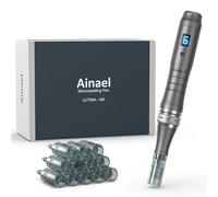 Ainael Ultima M8 Microneedling Pen, Macchina Professionale Microneedling Senza Fili, Microneedling Penna Kit per Viso Corpo Capelli Barba Crescita Regalo per Donne - 12 Cartucce di Ricambio