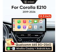 Ainavi 12.3 pollici 2K autoradio per Toyota Corolla 2019 2020 2021 2022 2023 2024 2025 2026 E210 Wireless Carplay Android Auto 4G lettore multimediale DSP Car Stereo GPS BT HDMI OUT giroscopio