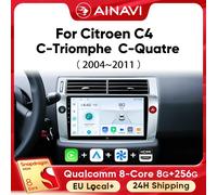 Ainavi Autoradio Per Citroen C4 C-Triomphe C-Quatre 2004 2005 2006 2007 2008 2011 Wireless Carplay Android Auto Multimediale 2 Din