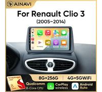 Ainavi Autoradio per Renault Clio 3 2005-2014 Wireless CarPlay Android Auto 4G Lettore multimediale Navigazione GPS 2din Autoradio