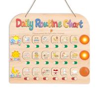 AINBIN Tabella di routine giornaliera per i più piccoli, 3 in 1 mattina pomeriggio lista di controllo per la lista delle cose da fare con 3 luci rubinetto e 18 task board, programma visivo scorrevole