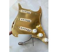 Ainico 5 Single Coil Pickup Interruttore a 7 vie 1 Taglio singolo con pickup SSS Battipenna precablato per accessori per chitarra ST Set Battipenna Pickup(Gold mirror)