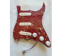 Ainico 5 Single Coil Pickup Interruttore a 7 vie 1 Taglio singolo con pickup SSS Battipenna precablato per accessori per chitarra ST Set Battipenna Pickup(Red tortoise shell)