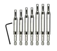 ainih 1/3/4/7 pezzi in acciaio rapido 1/4'' gambo esagonale autocentrante cerniera serratura porta trapano foro strumento 5/64 7/64 9/64 11/64 13/64 1/4 pollici