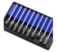 ainih 10 pezzi 1/8" gambo fresa in carburo di tungsteno rotativo ad alta velocità in acciaio conico trapano set punta diamantata mm