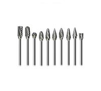 ainih 10 pezzi/set 1/4 doppio taglio in acciaio al tungsteno-carburo rotativo fresa smerigliatrice gambo punta 3 * 6 mm argento parti di utensili elettrici