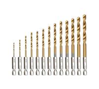 ainih 13 pezzi 1,5 mm-6, mm set di punte da trapano in acciaio rapido rivestito con gambo esagonale for aprire i fori for legno, plastica, alluminio