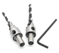 ainih 2 pezzi svasatura foratura 3 passaggi punte trapano set alesatore vite cerniera finestra legno sega a tazza smusso 4 6 5 7mm gambo 8mm