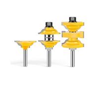 ainih 3 pezzi 8/12/12,7 mm gambo T-Sloting Router Bit Bit con cuscinetto Wood Slot Cutter T Tipo Rabbeting Woodwork Tool