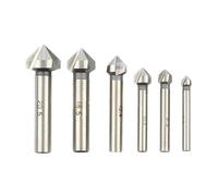 ainih 6 pezzi 3 scanalature 90 gradi alta velocità smussatura fresa for lavorazione del legno svasatore trapano punta foro apri set,3-20,5 mm