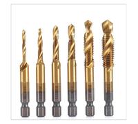 ainih 6 pezzi M3-M10 punte for trapano maschi for viti for acciaio rapido svasatore sbavatore set punta combinata metrica 1/4 in cambio esagonale