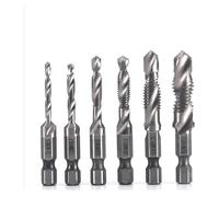 ainih 6 pezzi M3-M10 punte for trapano maschi for viti for acciaio rapido svasatore sbavatore set punta combinata metrica 1/4 in cambio esagonale