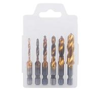 ainih 6 pezzi M3-M10 punte for trapano maschi for viti for acciaio rapido svasatore sbavatore set punta combinata metrica 1/4 in cambio esagonale