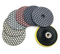 ainih 6 pezzi/set 3"/4" tampone for lucidatura a secco tipo affilato diamantato flessibile for granito marmo pietra disco abrasivo H3