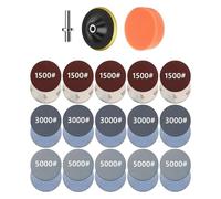 ainih Kit di riparazione e restauro fari Disco lucidante for auto 3 pollici 75 mm Spugna for ceratura auto Tampone abrasivo con carta vetrata for la cura dei dettagli dell'auto