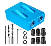 ainih Nuovo kit di fori tascabili, set di guide for trapano ad angolo da 15 gradi, punte for trapano for localizzatore di fori obliqui for lavorazione del legno, utensili for carpenteria
