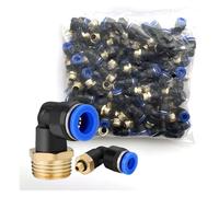 ainih PL Gomito 50 pz Lotto 4-M5 6-M5 Connettore Aria Raccordo Pneumatico Raccordi Rapidi 1/8" 1/4" 3/8" 1/2" Filettatura Maschio Push In OD 6-12MM