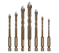 ainih Punta for trapano a croce esagonale, for piastrelle, in vetro, cemento, metallo, ceramica, legno, plastica, triangolo, lega, dimensioni 3 mm, 4, 5, 6, 8, 10, 12
