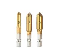 ainih Set di punte for trapano svasatore ad alta velocità in titanio, smusso, fresa fori conici esagonali da 1/4" legno e metallo utensile sbavatura smussatura