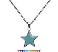 AINILOVE Collana che cambia colore dell'oceano che rileva la temperatura della collana cambia colore dei monili dell'umore per le donne regali amanti degli animali marini, adjustable, Acciaio