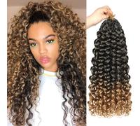 Ainimiu Confezione da 8 capelli ricci all'uncinetto pre-looped, 35,5 cm, per donne nere