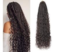 Ainimiu Confezione da 8 extension sintetiche per capelli da 55,9 cm, colore nero