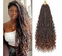 Ainimiu Confezione da 8 extension sintetiche per capelli da Dea, 45,7 cm, per trecce all'uncinetto, colore nero