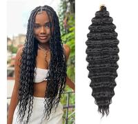 Ainimiu Ocean Wave - 5 confezioni di 5 extension per capelli ricci ricci sintetici per donne nere