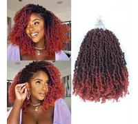 Ainimiu Yanky Twist - Capelli all'uncinetto, 35,5 cm, 8 confezioni (20 ciocche/pezzi), pre-attorcigliati, morbidi, mini twist corti Passion Twist, colore marrone sfumato