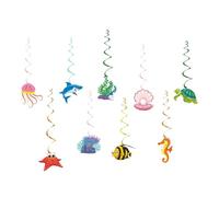 AINIUNIU 17 Pezzi Turbinii Appesi Pesci Tropicali Decorazioni per Festa, Centrotavola di Tema Oceano, Decorazione da Soffitto, per Feste a Tema Oceano Creature Sirene Feste a Tema Spiaggia