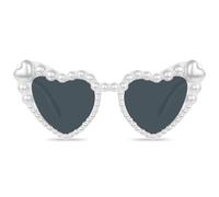 Ainiv 1 Paia di Occhiali Da Sole Con Perle Da Donna, Occhiali Da Sole Vintage a Forma Di Cuore, Per Donne, Ragazze, Adulti, Travestimento per Feste, Forniture Regalo per Feste Bride to Be
