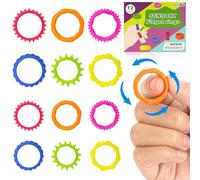 Ainiv 12 PZ Fidget Anello Toys per Bambini Adulti, Fidget Ring Toys, Anelli Silicone Giocattolo Agitarsi, Sensoriale Autismo Giocattolo Anti Stress, ADHD Giocattoli Agitarsi per Scuola e a Casa