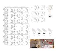 Ainiv 140 Pezzi Mini Clip per Luci da Interni, Ganci per Luci Natalizie da Appendere Senza Danni con Strisce Adesive, Vacanza Luce Gancio Clip per Luci Sospese Decorazioni e Cavi Natalizi