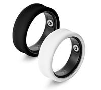 Ainiv 2 Pezzi Smart Ring Protector, Custodia Protettiva Smart Ring Silicone Compatibile con Oura Ring Gen 4 / Gen 3 / Gen 3 Horizon/Ultrahuman Ring Air, AntiGraffio Elastico (Bianco e Nero-M)