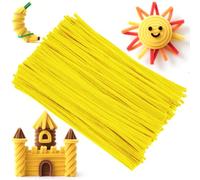 Ainiv 200PZ Giallo Scovolini per Lavoretti, Strisce Pulisci Tubi Pipe, Bastoncini Decorativi in Ciniglia, Scovolini per Artigianato, per Artigianato DIY Decorazione di Progetti Artistici