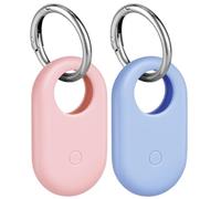 Ainiv 2pz Custodia Compatibile con Samsung Galaxy SmartTag 2, SmartTag2 Case Flessibile in Silicone, Cover per SmartTag2 Tracker con Portachiavi, Anti-Graffio, Antiurto Protezione Case Cover