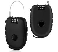 Ainiv 2pz Lucchetto Cavo Acciaio da 130 cm, con Combinazione a 4 Cifre, Lucchetto a Combinazione Retrattile, per Casco da Moto,Casco da Bicicletta, Scooter, Sci, Valigie