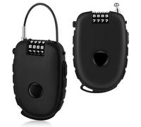 Ainiv 2pz Lucchetto Cavo Acciaio da 75 cm, con Combinazione a 4 Cifre, Lucchetto a Combinazione Retrattile, per Casco da Moto,Casco da Bicicletta, Scooter, Sci, Valigie