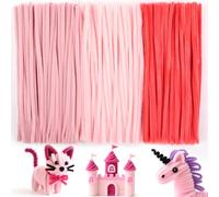 Ainiv 300PZ Scovolini Glitter per Lavoretti - Serie Rosa | Strisce Pulisci Tubi Pipe, Bastoncini Decorativi in Ciniglia, Scovolini per Artigianato, per Artigianato DIY Decorazione