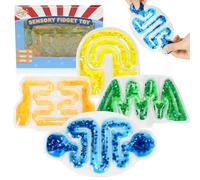 Ainiv 4pz Labirinto Sensoriale Giocattolo per Autismo, Giocattoli Sensoriali Squishy per Alleviare Stress E Ansia, Squishy Sensory Tubes Riempito Con Paillettes, Squeezable Gioco per Adhd E Autismo