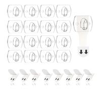 Ainiv 80 Pezzi Mini Clip per Luci da Interni, Ganci per Luci Natalizie da Appendere Senza Danni con Strisce Adesive, Vacanza Luce Gancio Clip per Luci Sospese Decorazioni e Cavi Natalizi