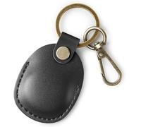 Ainiv AirTag Custodia Portachiavi, Portachiavi in Pelle per Airtag, Portatile Porta Chiavi per Airtag,Resistente Ai Graffi,Case Vintage Tracker Protezione - Nero