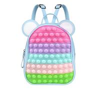 Ainiv Fidget Borsa a Tracolla,2 in 1 Pop It Silicone Push Bubble Bag, Fidget Sensory Toy Bag,Fashion Creative Poppet Fidget HandBag, Giocattolo Antistress e Anti-Ansia per Ragazze Ragazzi Adulti,Blu…